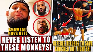 Khamzat Chimaev GOES OFF ON EVERYONE who picked him to LOSE vs. DDP! Referee REFUSES to SAVE fighter