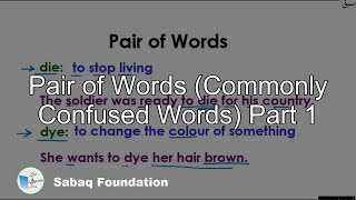 Pair of Words (Commonly Confused Words) Part 1