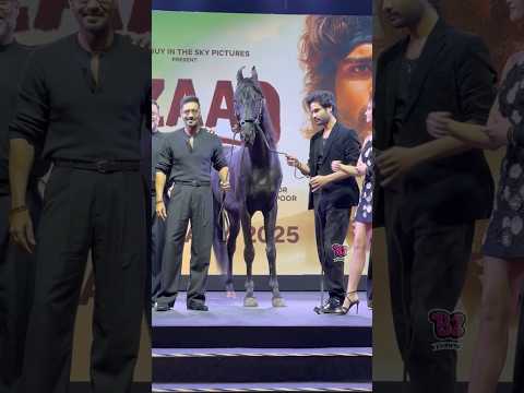 Whole cast and crew of Azaad movie poses together at trailer launch 🐴👀!