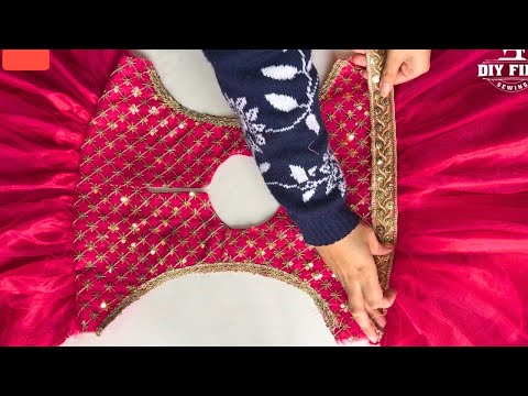 Fancy Net Baby Frock For Wedding || Net Baby Frock Cutting and stitching Tutorial