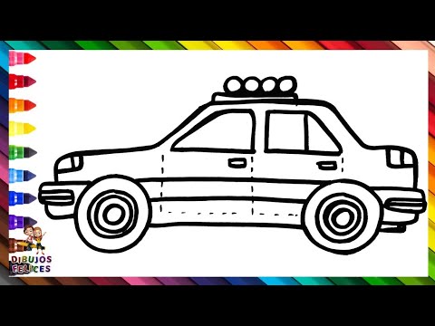 Police Car Drawing, Coloring, Painting For Kids and Tiddlers || How to Draw Police Car