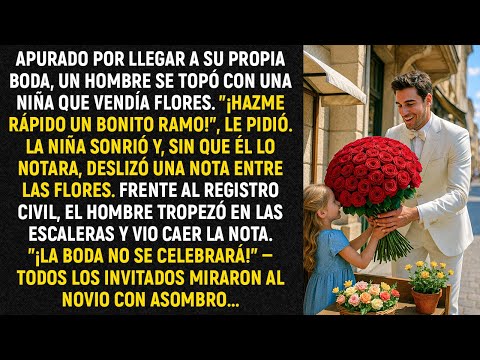 Apurado por llegar a su propia boda, un hombre se topó con una niña que vendía flores...