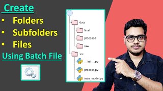 Batch file to create folders and sub folders and files | Batch file tutorial| Project file structure