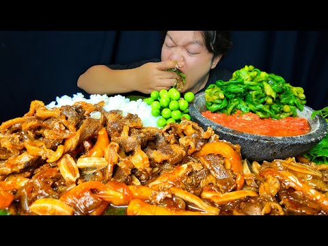 MUKBANG DAGING TRIYAKI SAMBAL MATAH REBUS GENJER