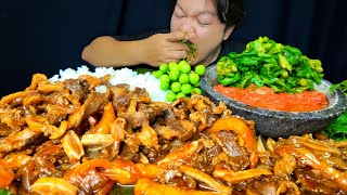 MUKBANG DAGING TRIYAKI SAMBAL MATAH REBUS GENJER
