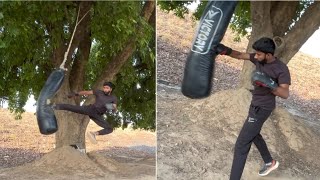 Kick Boxing Tranning On Heavy bag 🥊 #kickboxing #mma #martialartstraining
