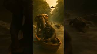 डोलू मोलू की खतरनाक लड़ाई मगरमच्छों के साथ हो गई। 🐊💥पानी के बीच जोरदार टक्कर!|#shorts #animal