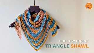 Easy One row repeat Crochet Scarf for Beginners | Granny V stitch Triangle Shawl/ Neck scarf