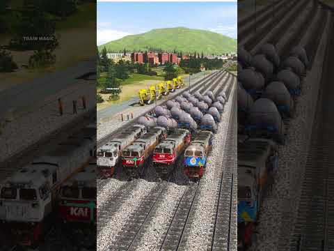 4 Kereta Api Pertamina Melintasi Rel Bergelombang #railtrack #train #railroad #railway