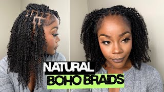 DIY Natural Boho Knotless Curly Braids | Isee Hair