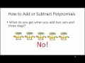 Adding and Subtracting Polynomials