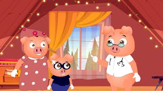 Five Little Piggies Jumping on the Bed | Nursery Rhyme for Kids | Animated Song