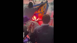 RSC Anderlecht supporters set Union Saint-Gilloise materials on fire during the Belgium Cup final!