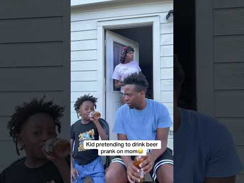 Son pretends to drink beer prank😂#shorts #funny #prank