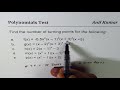 Turning Points and Zeros in Functions