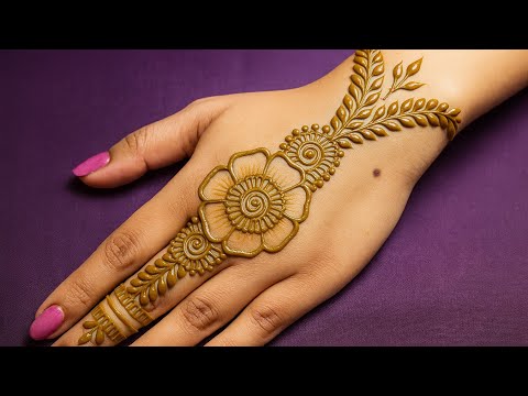 Beautiful easy mehndi design for hand | Stylish back hand mehndi designs | mehndi ka design