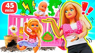 Les poupées Barbie et Ken en mission bébé !👶Entre couches et biberons, rien ne se passe comme prévu!