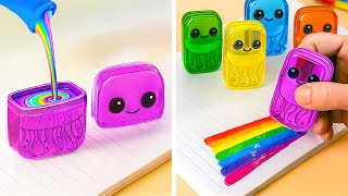 PARENTING RAINBOW CRAFTS AND EASY ART IDEAS  Mixing "Rainbow" Eyeshadow And Glitter By 123 GO SCHOOL