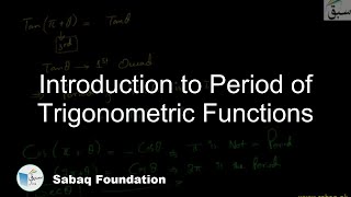Introduction to Period of Trigonometric Functions