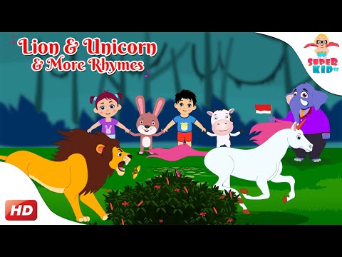 🦁 Lion and 🦄 Unicorn | Fun Nursery Rhymes for Kids | Superkid TV 🎶