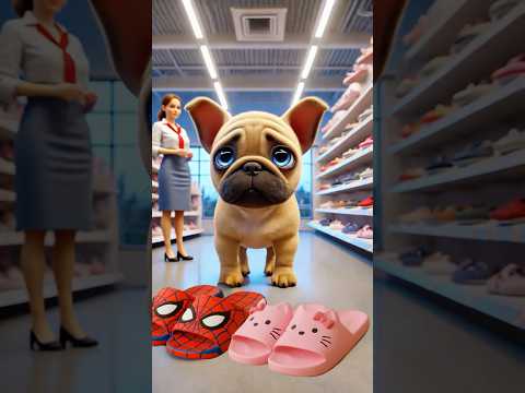 Cute Dog's Slipper Match-Up Challenge! Red Spider vs. Pink Cat! ❤️💖