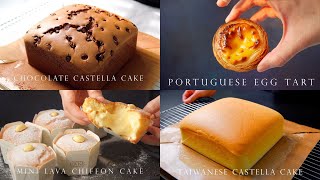 1 hours Baking ASMR Video | Castella Cake, Chiffon cake, Dessert | Relaxing Sounds for Sleep