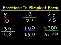 Simplifying Improper Fractions to Lowest Terms