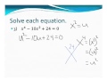 Factoring and Solving Polynomial Equations