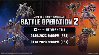 Mobile Suit Gundam: Battle Operation 2 PC network test set for January 16 to