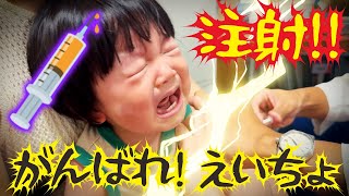 ◆えいちょの予防接種大泣き～！ひめちゃんも付き添いして応援！◆