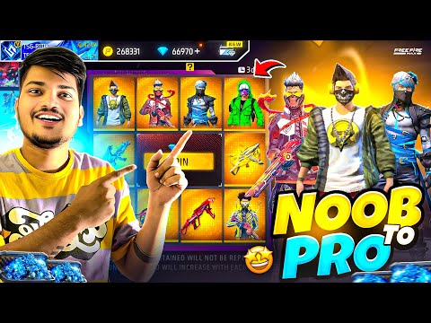 FREE FIRE LUCKY ID GOT EVERYTHING IN 100 DIAMONDS SPIN😍 NOOB TO ULTRA PRO -GARENA FREE FIRE