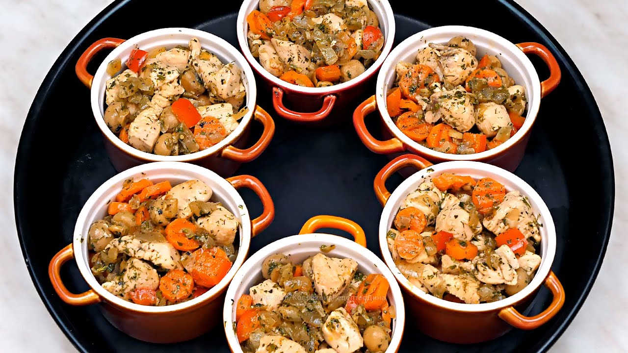 Отличная идея для вкусного обеда или ужина! Куриное филе с овощами в сливочном соусе!