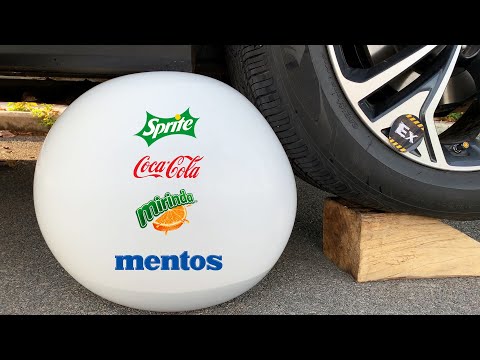 Car vs Balloon, Coca Cola, Fanta, Pepsi vs Mentos | Crushing crunchy & soft things by car !