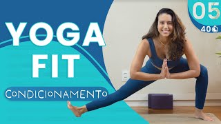Treino de Yoga CARDIO para SUAR, CONDICIONAMENTO FÍSICO e baixo impacto em casa (Dia 5: Yoga Fit)
