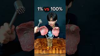 1% Meat 🥩 vs 100% Meat 🤔🔥 #shorts  #tiktokfood #asmr #challenge #fyp