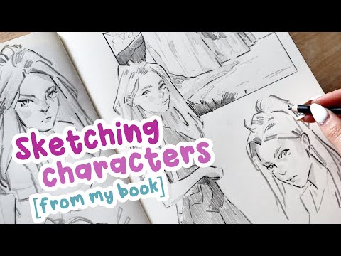 Sketching CHARACTER DESIGNS! (Sketchbook spreads based on my book)