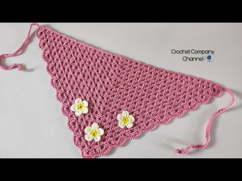 بندانه كروشيه / رابطه شعر كروشيه _ Easy crochet Granny  Bandana