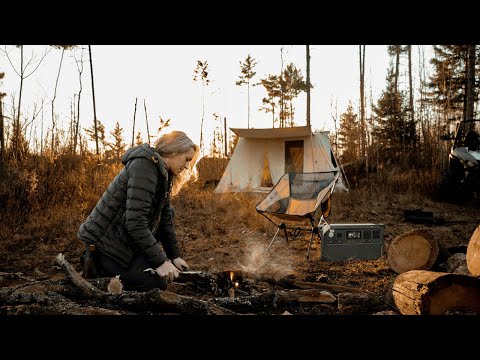 HOT TENT Camping on Crown Land | DJI Portable Power Station