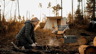 HOT TENT Camping on Crown Land | DJI Portable Power Station