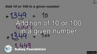 Addition of 10 or 100 in a given number