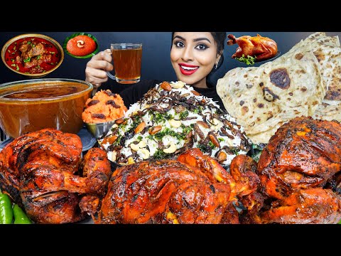 ASMR Eating Spicy Chicken Curry Masala,Rice,Whole Chicken Curry,Naan Big Bites ASMR Eating Mukbang