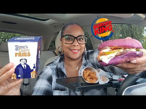 TRIED THAT BURGER KING NEW PURPLE WHOPPER + ENTIRE ADDAMS FAMILY MENU