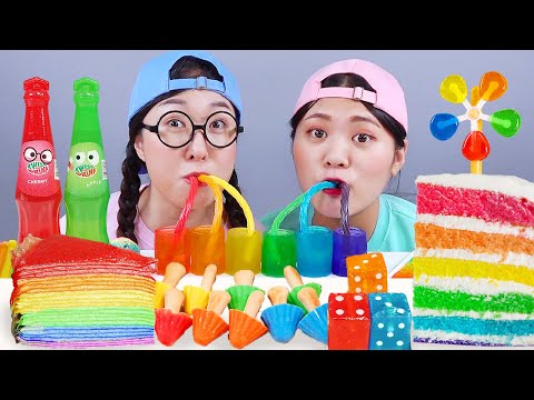 Thức ăn cầu vồng Món tráng miệng Mukbang DONA