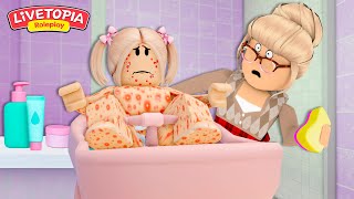 ROTINA DO DIA DA BEBÊ DOENTE! Family Roleplay Livetopia - ROBLOX!