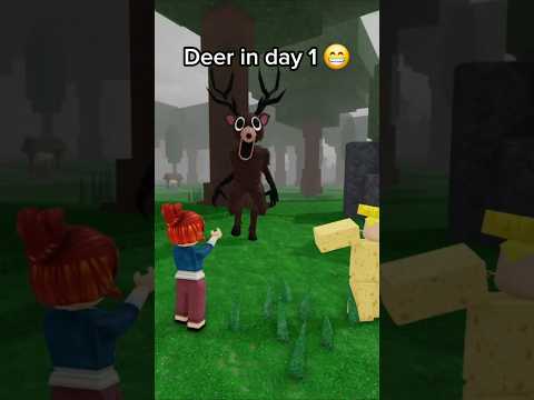Day 1 Vs day 99 Deer 😂 #roblox #99nights #shorts