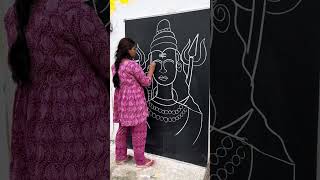 how to draw shivji with Letter U//nag panchami special drawing/how to draw mahadev shivratri special