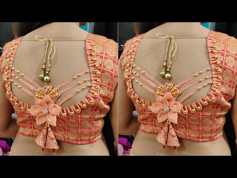 Latest Blouse Back Neck designs Easy cutting and stitching | Back Neck Blouse Design | Blouse Design