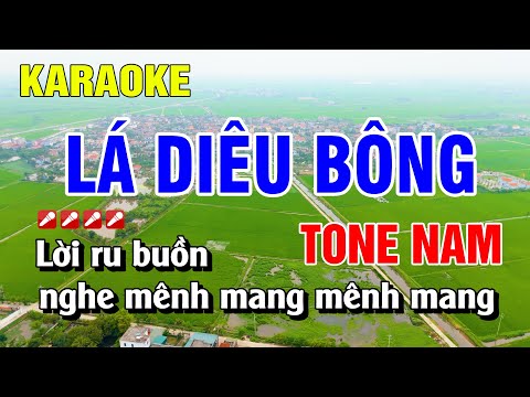 Lá Diêu Bông Karaoke Tone Nam Nhạc Sống Dễ Hát | Nguyễn Linh