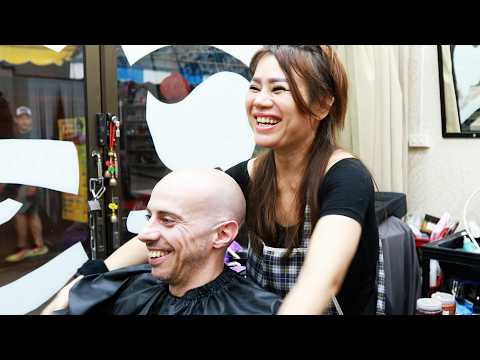 Thai Barber Woman Gives a Head and Face Shave - Recommended by @JasonRuppVlog