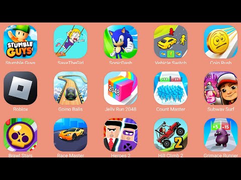 Roblox,Stumble Guys,Save The Girl,Subway Surf,Race Master 3D,Count Master,Going Balls,Sonic Dash